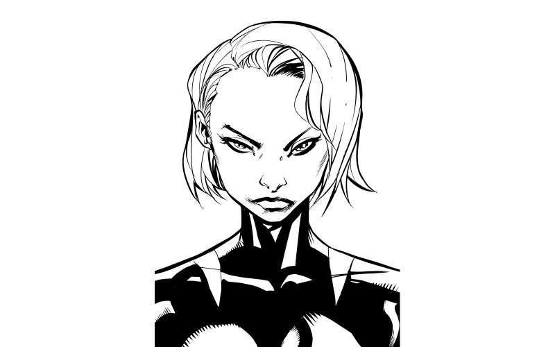 Download Иллюстрация "Superheroine Portrait Line Art - Illustration" / Superheroine Portrait Line Art - Illustration - Иллюстрация на тему графика hero,cartoon,character,superhero,superheroine,super,heroine,female,woman,power,powerful,portrait,illustration,line art,hand drawn,looking at camera,sexy,fit,fitness,beautiful