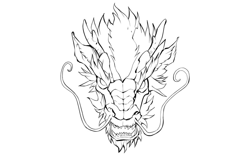 Tête de dragon chinois - Illustration
