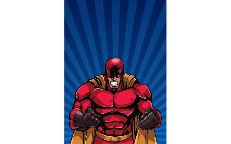 Wściekły Superbohater Ray Light Background - Ilustracja