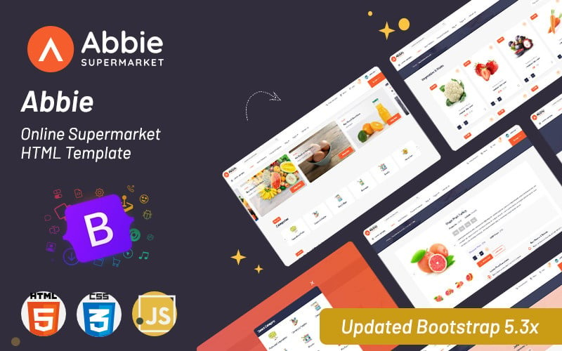 Abbie - Online Grocery Supermarket HTML-webbplatsmall