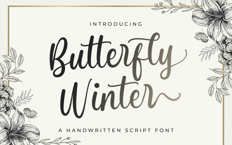 Butterfly Winter - kézzel írott betűtípus