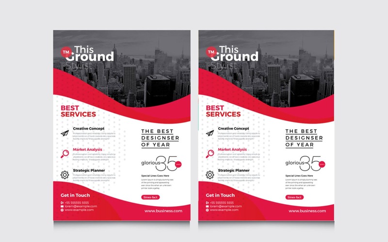 Eenvoudige zakelijke flyer - huisstijlsjabloon