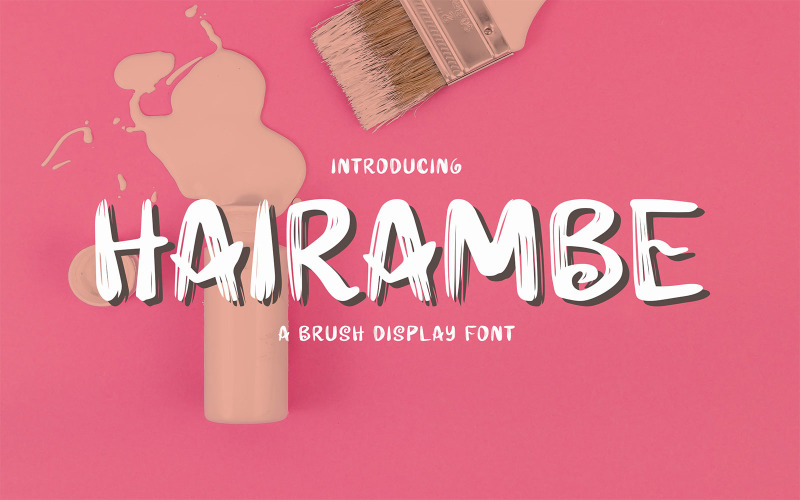 Download Шрифт "Hairambe - Brush Font" / Hairambe - Brush Font - Шрифт на тему графика book,brush,business,child,cover,cute,feminism,hairambe,kids,kindergarden,pink,playful,promotion,rough