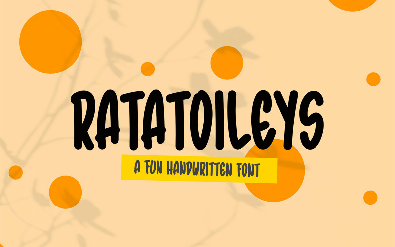 Download Шрифт "Ratatoileys- Handwritten Font" / Ratatoileys- Handwritten Font - Шрифт на тему графика art,book,buble,business,children,cover,cute,elegant,font,fun,funny,handdrawn,handwritten,kids,modern,orange,playful,project,promotion,ratatoileys