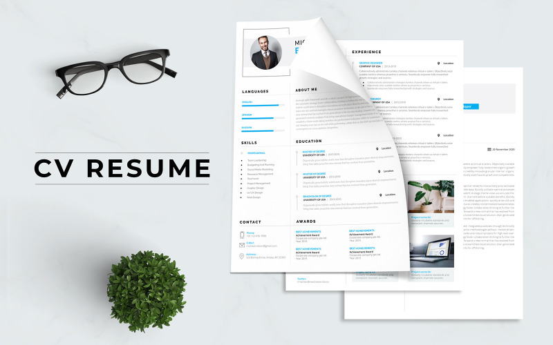 Download Резюме "Creative Resume Template" / Creative Resume Template - Резюме на тему графика background,business,company,creative,document,elegant,header,interview,job,layout,minimalist,modern,page,personal,print,resume,simple,template,vector,cv