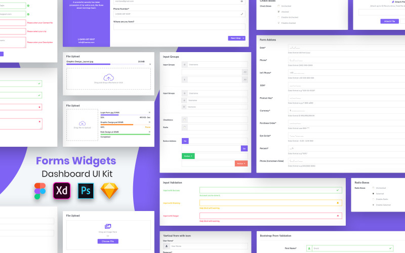 Formulieren Widgets Dashboard UI Kit