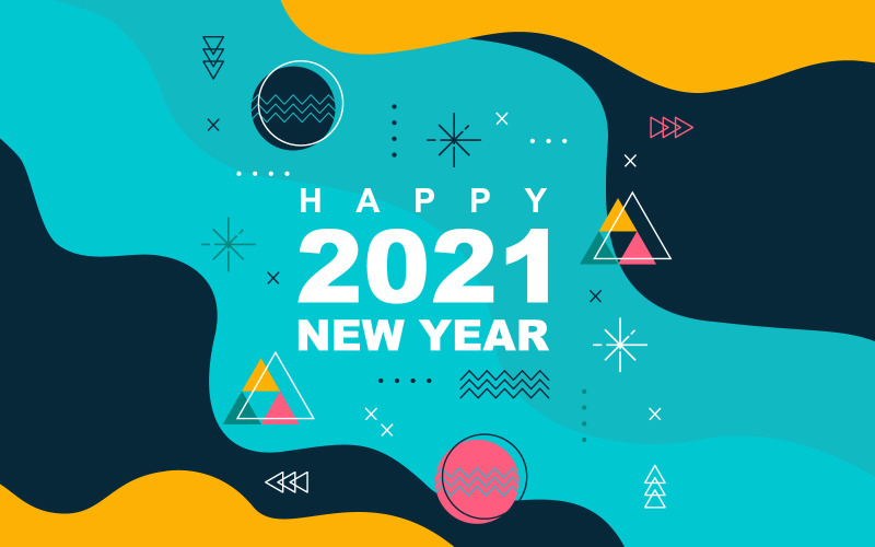 Download Иллюстрация "Greeting Card New Year - Illustration" / Greeting Card New Year - Illustration - Иллюстрация на тему графика happy,new,year,holiday,greeting,card,abstract,background,template,vector,illustration,concept,2021,celebrate,banner,text,festive,graphic,party,wallpaper