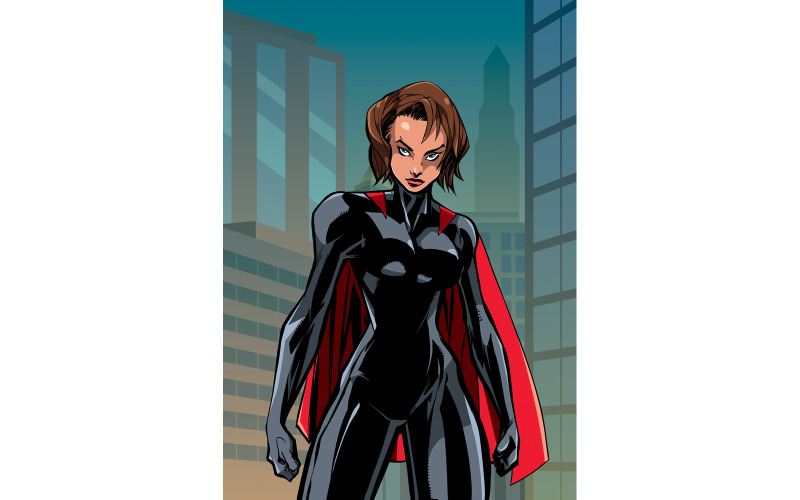 Superheroine Battle Mode City Vertical - Illustrazione