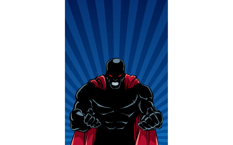 Raging Superhero Ray Sfondo Chiaro Silhouette - Illustrazione
