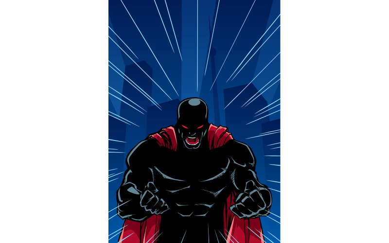 Schreeuwende superheld achtergrond silhouet - afbeelding