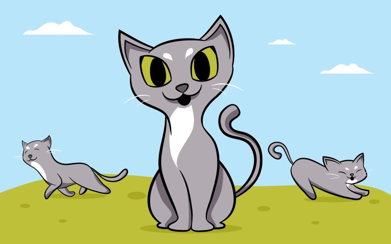 Set di 3 multiuso Vector Cat - Illustrazione