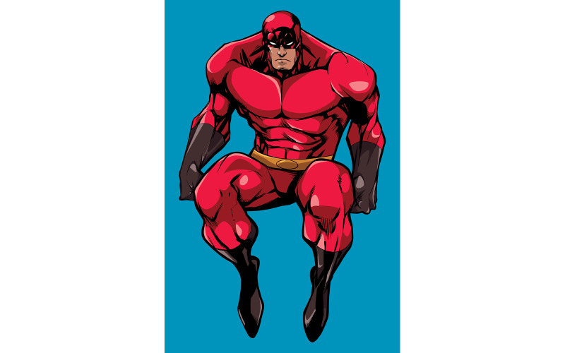 Super-héros assis sans cape - Illustration