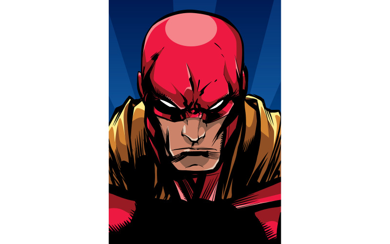 Download Иллюстрация "Superhero Portrait at Night - Illustration" / Superhero Portrait at Night - Illustration - Иллюстрация на тему графика hero,cartoon,character,superhero,power,powerful,portrait,illustration,hand drawn,looking at camera,background,dark,night,comics,comic book,comic,comic background,copy space,black