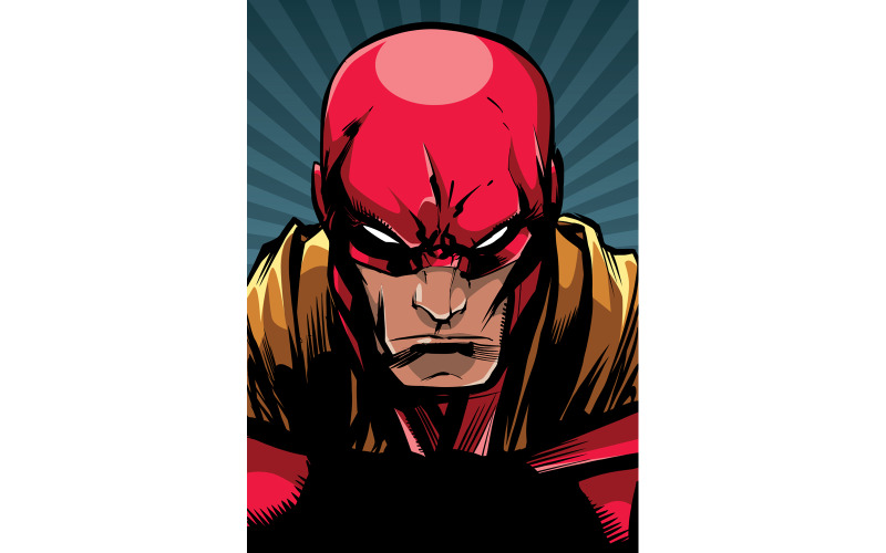 Download Иллюстрация "Superhero Portrait Ray Light - Illustration" / Superhero Portrait Ray Light - Illustration - Иллюстрация на тему графика hero,cartoon,character,superhero,power,powerful,portrait,illustration,hand drawn,looking at camera,abstract,background,ray,light,dark,night,comics,comic book,comic,comic background