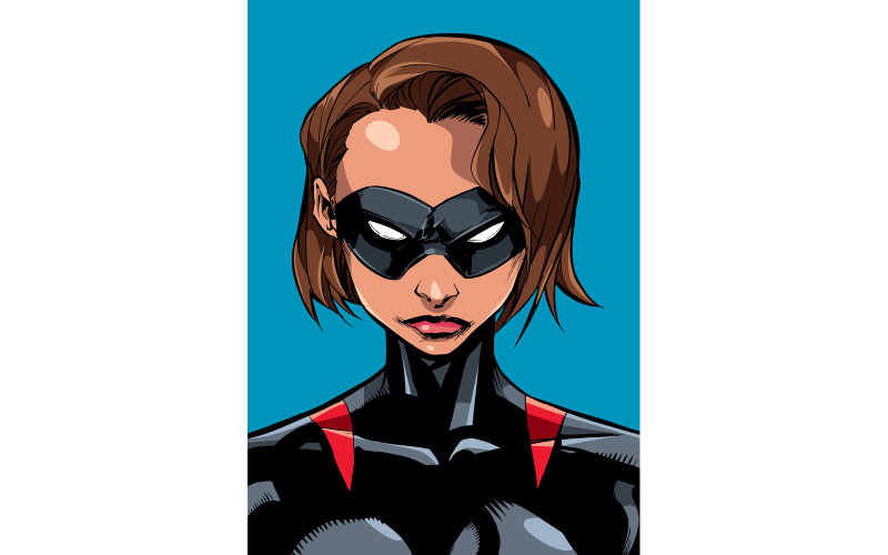Download Иллюстрация "Superheroine Portrait Masked - Illustration" / Superheroine Portrait Masked - Illustration - Иллюстрация на тему графика hero,cartoon,character,superhero,superheroine,super,heroine,female,woman,power,powerful,portrait,illustration,line art,hand drawn,mask,masked,under cover,undercover