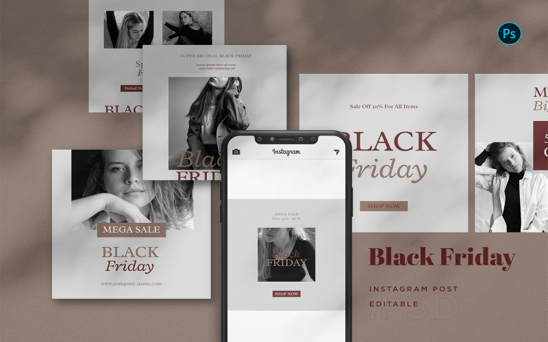 Download Фирменный стиль "Black Friday - Instagram Post BL - Corporate Identity Template" / Black Friday - Instagram Post BL - Corporate Identity Template - Фирменный стиль на тему графика black,friday,sales,discount,promotion,product,shop,market,business,invitation,event,festival,instagram,post,feed