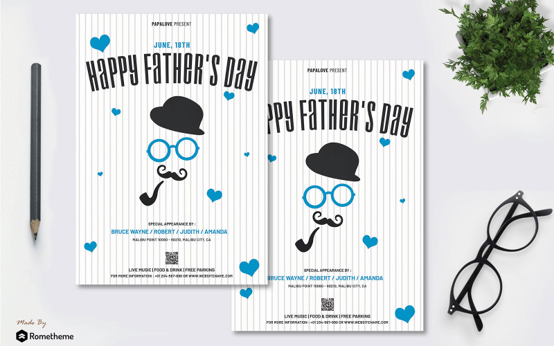 Download Фирменный стиль "Father Day vol.02 Flyer - Corporate Identity Template" / Father Day vol.02 Flyer - Corporate Identity Template - Фирменный стиль на тему графика banner,brochure,business,campaign,corporate,creative,dad,day,design,event,father,flyer,illustration,invitation,modern,moment,outdoor,poster,print,promotion