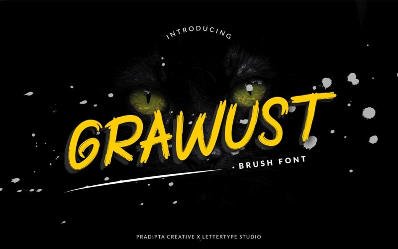 Grawust 现代画笔字体
