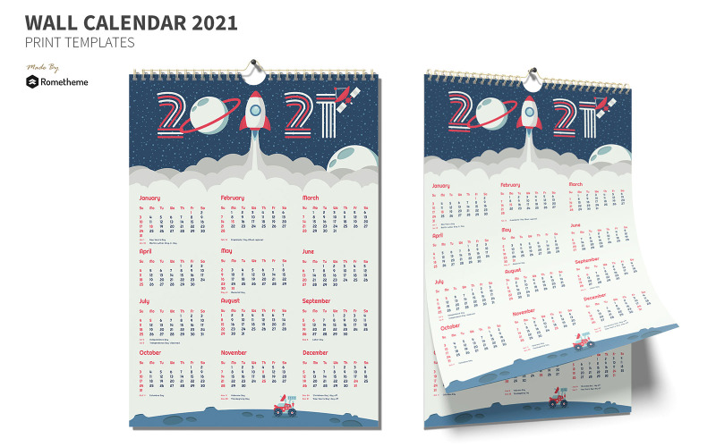 Download Фирменный стиль "Space - Creative Calendar 2021 GR - Corporate Identity Template" / Space - Creative Calendar 2021 GR - Corporate Identity Template - Фирменный стиль на тему графика 2021,business,calendar,creative,design,illustration,planet,poster,print,robot,space,tech,template,wall