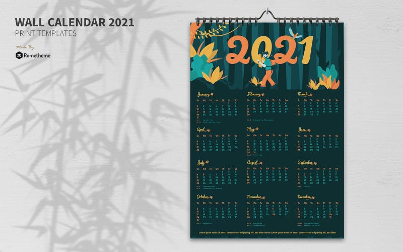 Download Фирменный стиль "Tropical - Creative Calendar 2021 GR - Corporate Identity Template" / Tropical - Creative Calendar 2021 GR - Corporate Identity Template - Фирменный стиль на тему графика tropical,creative,calendar,print,design,a2,wall,professional,poster,illustration,business,corporate,company,2021,green,template,yellow
