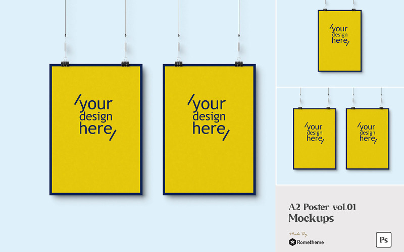 Download Мокап для продукта "A2 Poster -  FH product mockup" / A2 Poster -  FH product mockup - Мокап для продукта на тему графика a2,poster,mockup,mockups,yellow,smartobject,display,psd,screen,paper,professional