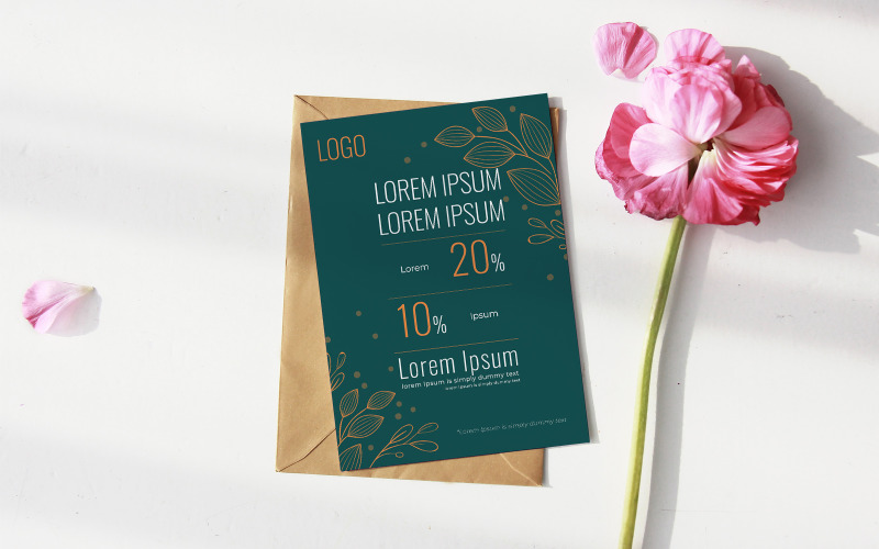 Download PSD шаблон "Discount Certificate PSD Template" / Discount Certificate PSD Template - PSD шаблон на тему графика discount,certificate,flyer,minimal,a6,free fonts,editable text