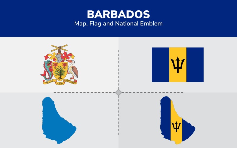 Mapa, bandera y emblema nacional de Bangladesh - Ilustración