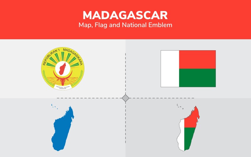 Mappa della Macedonia, bandiera ed emblema nazionale - illustrazione