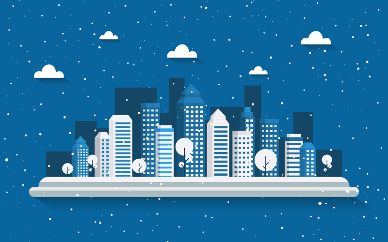 Schneebaum Schneefall - Illustration
