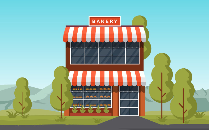 Bäckerei-Haus - Illustration