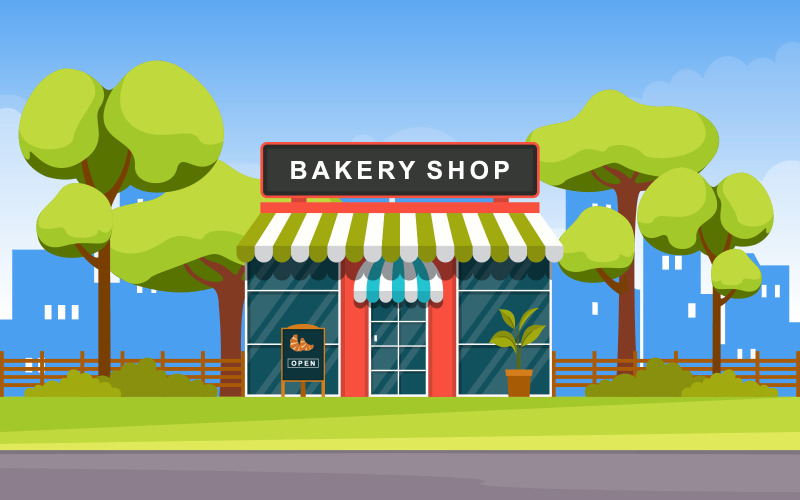 Bakkerij-voedselwinkel - illustratie