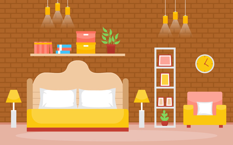 Camera da letto House Design - Illustrazione