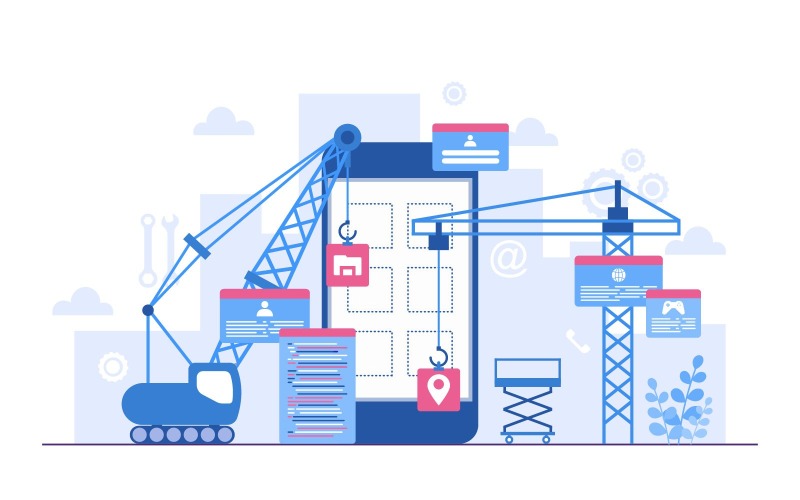 Construção de veículo pesado - ilustração