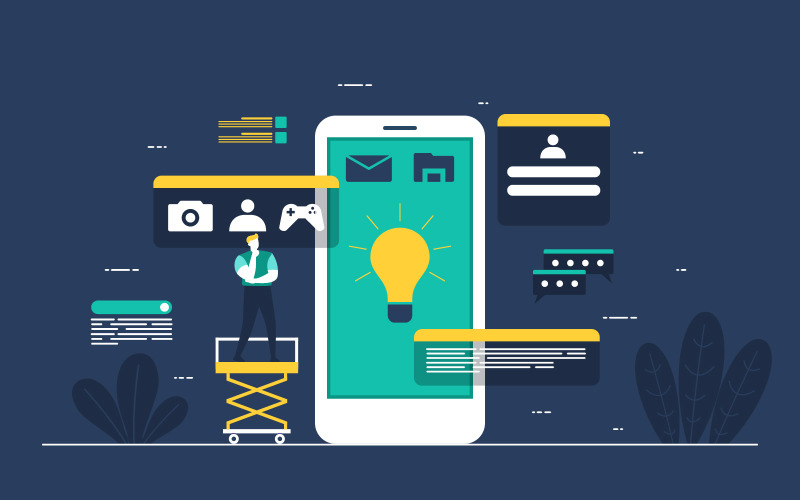 Desenvolvimento de aplicativo para programador - ilustração