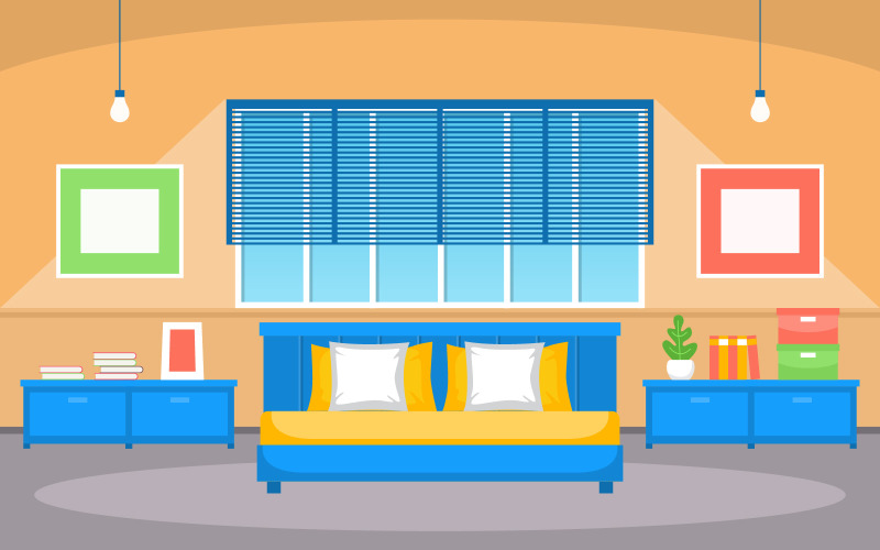 Dormitorio de la casa moderna - Ilustración