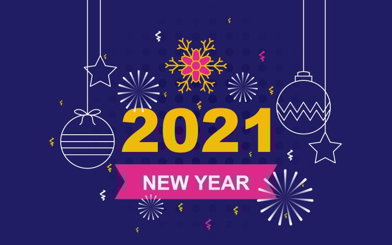 Download Иллюстрация "Lantern Fireworks Snowflake - Illustration" / Lantern Fireworks Snowflake - Illustration - Иллюстрация на тему графика lantern,fireworks,snowflake,happy,new,holiday,greeting,card,background,vector,illustration,concept,2021,year,celebrate,banner,text,festive,graphic,party