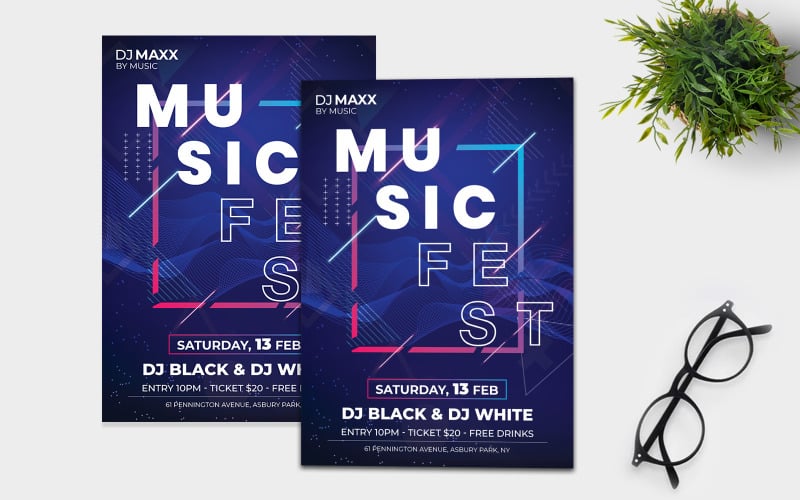 Download Фирменный стиль "Music Flyer - Corporate Identity Template" / Music Flyer - Corporate Identity Template - Фирменный стиль на тему графика abstract,art,background,banner,club,concert,dance,design,disco,dj,entertainment,event,festival,flyer,graphic,illustration,invitation,light,modern,music