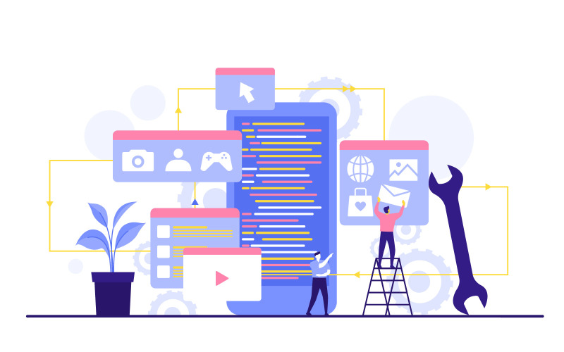 Rozwój mobilny osób - ilustracja