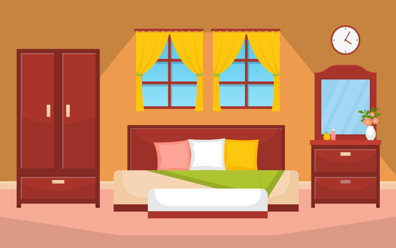 Schlafzimmer Design Interieur - Illustration