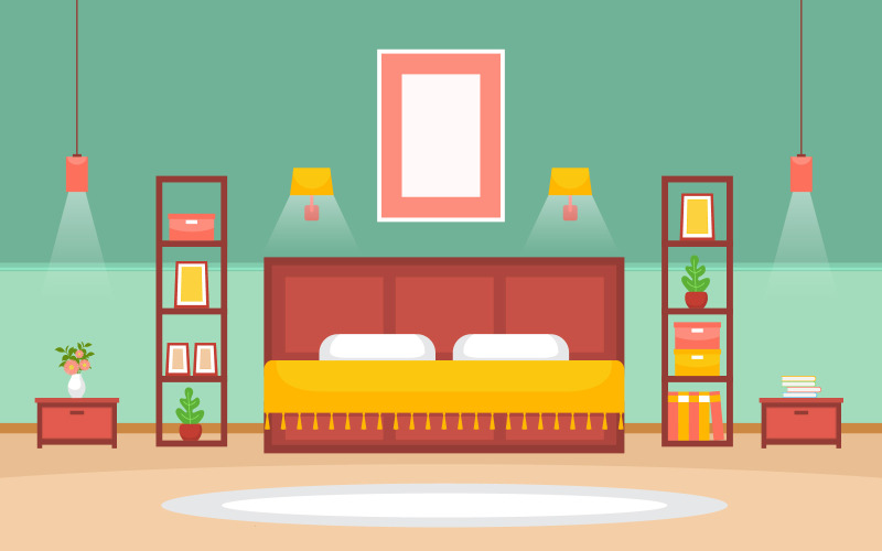 Sleeping Bed Room - Illustratie
