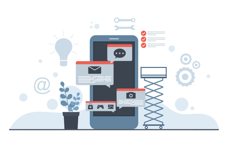 Smartphone mobiele app - illustratie