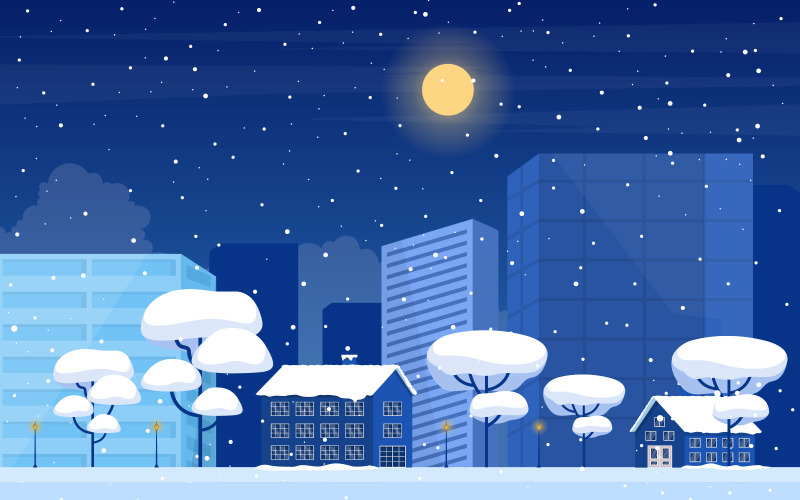 Snow Tree Winter - Ilustración