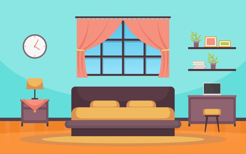 Sovrum modern design - illustration
