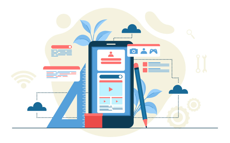 Utvecklingsapp Mobile - Illustration
