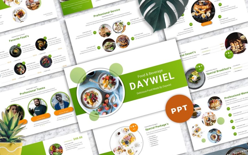 Daywiel - Їжа та напої шаблон PowerPoint