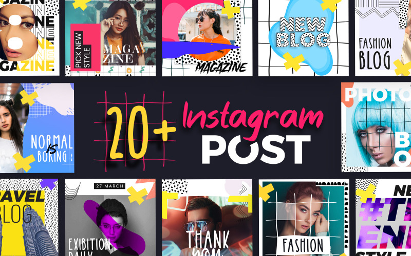 Download Шаблон для соцсетей "Instagram Post Social Media Template" / Instagram Post Social Media Template - Шаблон для соцсетей на тему графика instagram,post,template,banner,templates,creative,modern,blog,magazine,business,ecommerce,fashion,facebook,socialmedia,shopping