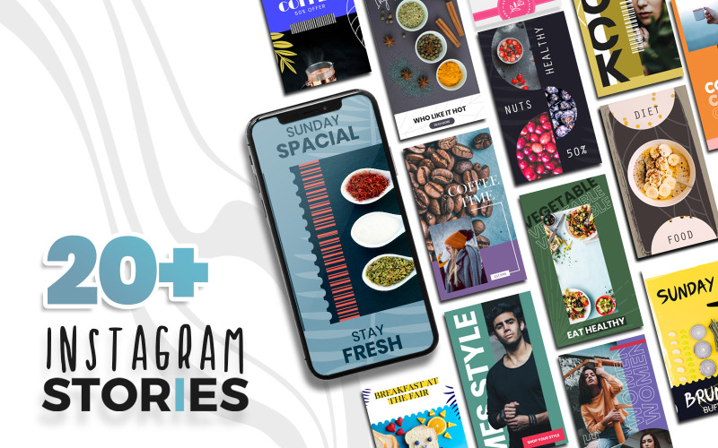 Download Шаблон для соцсетей "Instagram Stories Social Media Template" / Instagram Stories Social Media Template - Шаблон для соцсетей на тему графика instagram,stories,social,media,templates,template,post,facebook,story,creative,modern,business,blog,magazine,promotions