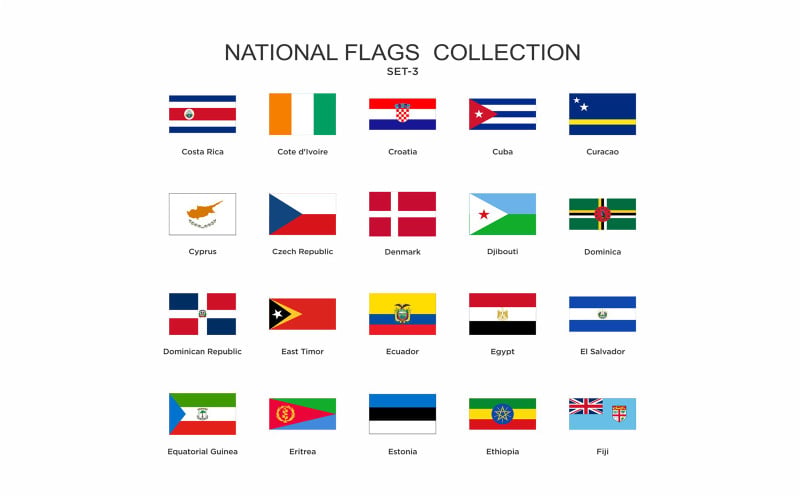 Nationella flaggor Set Vol-3 ikon