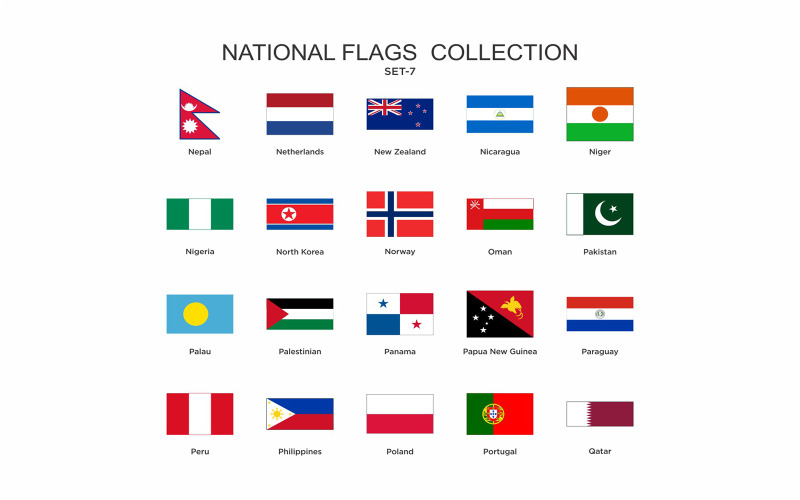 Nationella flaggor Set Vol-7 ikon