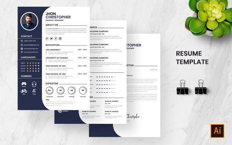 Творческий шаблон резюме